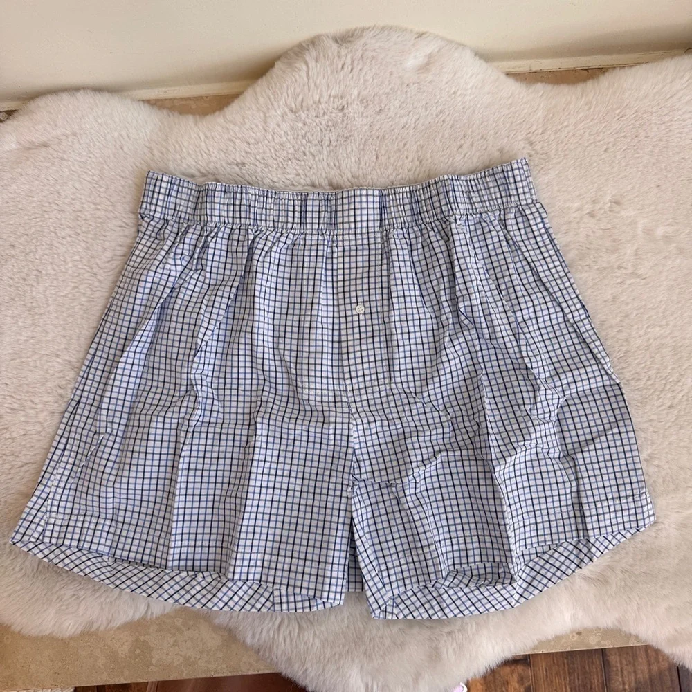 J Crew Patterned Boxer Shorts Blue Stripe 100% Cotton Mens Size M